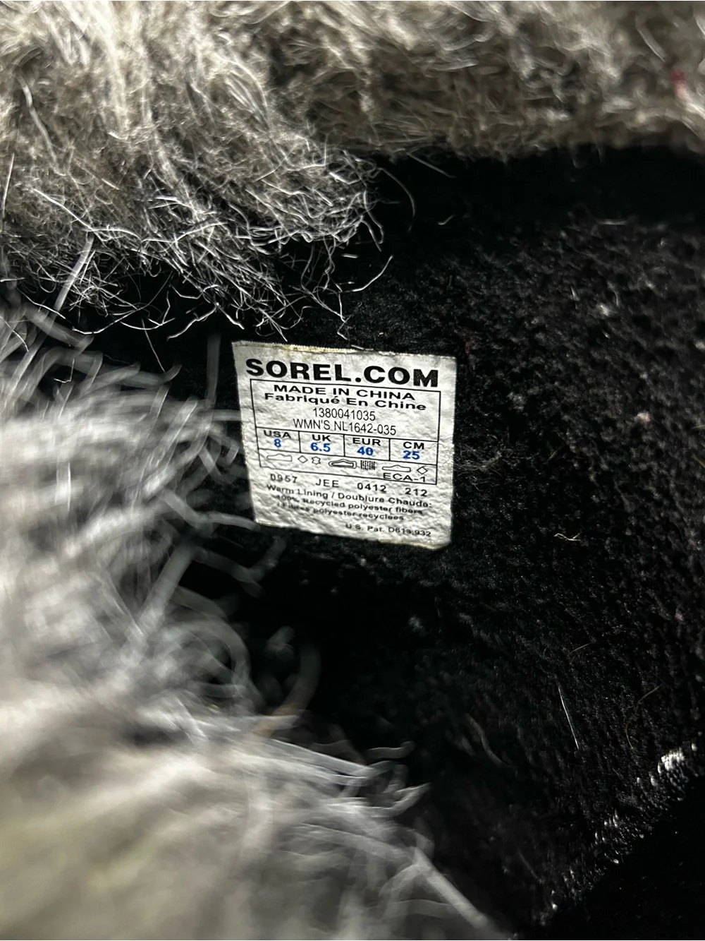Sorel Cate The Great Tall waterproof winter snow boots faux fur lace up grey